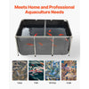 VEVOR Canvas Fish Pond, 270 Gal Above Ground Fish Pond, PVC Koi Tank with Clear Viewing Panel, Rectangular Goldfish Tank with Stainless Steel Frame & Drain Valve, for Breeding Koi, Irrigation(Black)