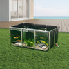 VEVOR Canvas Fish Pond, 270 Gal Above Ground Fish Pond, PVC Koi Tank with Clear Viewing Panel, Rectangular Goldfish Tank with Stainless Steel Frame & Drain Valve, for Breeding Koi, Irrigation(Black)