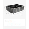 VEVOR Canvas Fish Pond, 470 Gal Above Ground Fish Pond, PVC Koi Tank with Clear Viewing Panel, Rectangular Goldfish Tank with Stainless Steel Frame & Drain Valve, for Breeding Koi, Irrigation(Black)