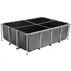 VEVOR Canvas Fish Pond, 470 Gal Above Ground Fish Pond, PVC Koi Tank with Clear Viewing Panel, Rectangular Goldfish Tank with Stainless Steel Frame & Drain Valve, for Breeding Koi, Irrigation(Black)