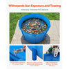 VEVOR Canvas Fish Pond, 448.8 Gal Capacity Above Ground Fish Pond, Foldable PVC Koi Tank, Round Goldfish Tank with Stable Frame and Drain Valve, for Aquaculture, Koi Breeding, and Irrigation (Blue)