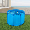 VEVOR Canvas Fish Pond, 448.8 Gal Capacity Above Ground Fish Pond, Foldable PVC Koi Tank, Round Goldfish Tank with Stable Frame and Drain Valve, for Aquaculture, Koi Breeding, and Irrigation (Blue)