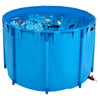 VEVOR Canvas Fish Pond, 448.8 Gal Capacity Above Ground Fish Pond, Foldable PVC Koi Tank, Round Goldfish Tank with Stable Frame and Drain Valve, for Aquaculture, Koi Breeding, and Irrigation (Blue)