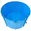VEVOR Canvas Fish Pond, 448.8 Gal Capacity Above Ground Fish Pond, Foldable PVC Koi Tank, Round Goldfish Tank with Stable Frame and Drain Valve, for Aquaculture, Koi Breeding, and Irrigation (Blue)
