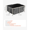 VEVOR Canvas Fish Pond, 126.8 Gal Above Ground Fish Pond, PVC Koi Tank with Clear Viewing Panel, Rectangular Goldfish Tank with Stainless Steel Frame & Drain Valve, for Breeding Koi, Irrigation(Black)