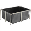 VEVOR Canvas Fish Pond, 126.8 Gal Above Ground Fish Pond, PVC Koi Tank with Clear Viewing Panel, Rectangular Goldfish Tank with Stainless Steel Frame & Drain Valve, for Breeding Koi, Irrigation(Black)