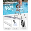 VEVOR Above Ground Pool Ladder, Stainless Steel A-Frame Swimming Pool Stairs for 49.2 in High Wall, 330 lbs Capacity Heavy Duty Entry/Exit Steps with Secure Non-Slip 4 Steps and Platform, Silver