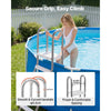 VEVOR Above Ground Pool Ladder, Stainless Steel A-Frame Swimming Pool Stairs for 49.2 in High Wall, 330 lbs Capacity Heavy Duty Entry/Exit Steps with Secure Non-Slip 4 Steps and Platform, Silver