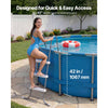 VEVOR Above Ground Pool Ladder, 3-Step Steel A-Frame Swimming Pool Stairs for 42 in High Wall, 300 lbs Capacity Entry/Exit Steps with Secure Non-Slip Sturdy Wide Step, Easy Setup, Gray & White
