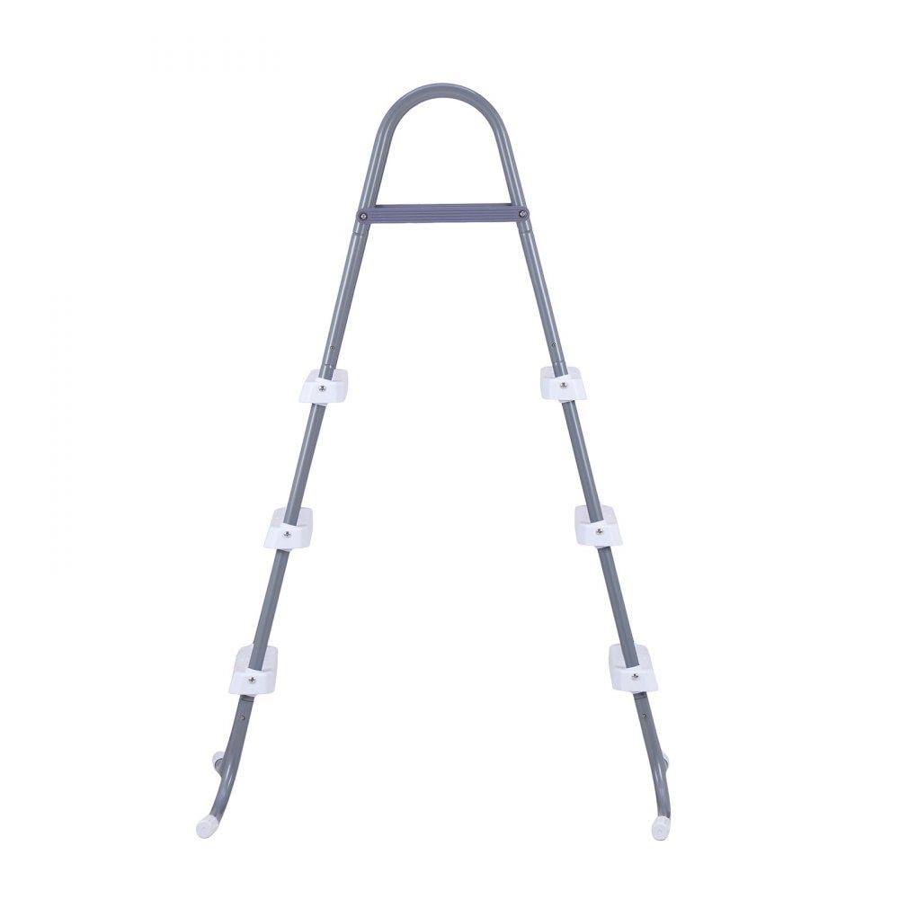 VEVOR Above Ground Pool Ladder, 3-Step Steel A-Frame Swimming Pool Stairs for 42 in High Wall, 300 lbs Capacity Entry/Exit Steps with Secure Non-Slip Sturdy Wide Step, Easy Setup, Gray & White