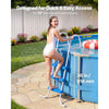 VEVOR Above Ground Pool Ladder, 3-Step Steel A-Frame Swimming Pool Stairs for 36 in High Wall, 300 lbs Capacity Entry/Exit Steps with Secure Non-Slip Sturdy Wide Step, Easy Setup, White & Blue