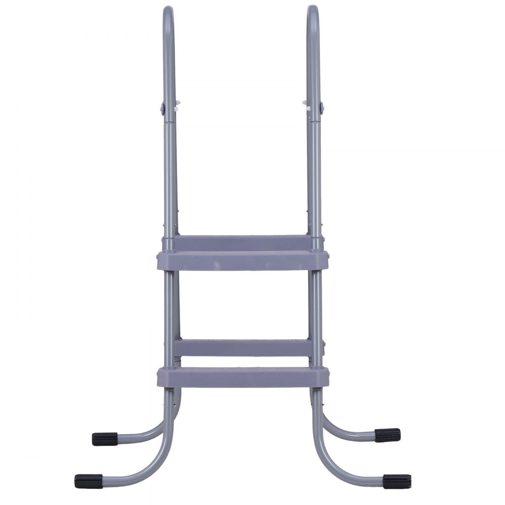 VEVOR Above Ground Pool Ladder, 2-Step Steel A-Frame Swimming Pool Stairs for 33 in High Wall, 300 lbs Capacity Entry/Exit Steps with Secure Non-Slip Sturdy Wide Step, Easy Setup Outdoor, Gray