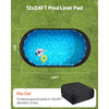 VEVOR Oval Pool Liner Pad, 12 x 24 ft Pool Liner Pad for Above Ground Swimming Pools, Extra-Thick Pool Mat, Prevents Punctures, Recycled Geotextile Material Underlayment Pad, Extend Liner Life