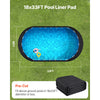 VEVOR Oval Pool Liner Pad, 18 x 33 ft Pool Liner Pad for Above Ground Swimming Pools, Extra-Thick Pool Mat, Prevents Punctures, Recycled Geotextile Material Underlayment Pad, Extend Liner Life