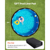 VEVOR 12ft Round Pool Liner Pad, Pool Liner Pad for Above Ground Swimming Pools, Extra-Thick Pool Mat, Prevents Punctures, Recycled Geotextile Material Underlayment Pad, Extend Liner Life