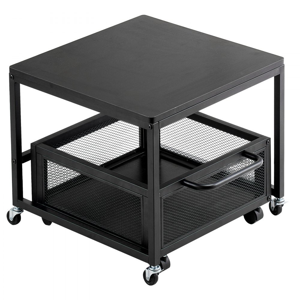 VEVOR Mini Fridge Stand with Storage, 198 lbs Mini Fridge Table with Movable Storage Cart & Swivel Wheels, Beverage Refrigerator Stand for Coffee Bar, Mini Fridge Organizer for Office Home Dorm, Black