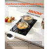 VEVOR Electric Cooktop 12inch 2 Burners Portable Stove Top 1800W 120V, Ceramic Countertop/Built-in  Radiant Electric Stove, with 9 Power Levels, Timer, Child Lock, Over-Heat Guard, Touch Control