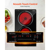 VEVOR Electric Cooktop 12inch 2 Burners Portable Stove Top 1800W 120V, Ceramic Countertop/Built-in  Radiant Electric Stove, with 9 Power Levels, Timer, Child Lock, Over-Heat Guard, Touch Control