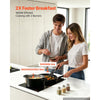 VEVOR Electric Cooktop 12inch 2 Burners Portable Stove Top 1800W 120V, Ceramic Countertop/Built-in Radiant Electric Stove, with 16 Power Levels, Timer, Child Lock, Over-Heat Guard, Touch Control