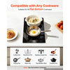VEVOR Electric Cooktop 12inch 2 Burners Portable Stove Top 1800W 120V, Ceramic Countertop/Built-in Radiant Electric Stove, with 16 Power Levels, Timer, Child Lock, Over-Heat Guard, Touch Control