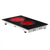 VEVOR Electric Cooktop 12inch 2 Burners Portable Stove Top 1800W 120V, Ceramic Countertop/Built-in Radiant Electric Stove, with 16 Power Levels, Timer, Child Lock, Over-Heat Guard, Touch Control