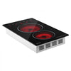 VEVOR Electric Cooktop 12inch 2 Burners Stove Top 3000W 220V No Plug, Ceramic Built-in Radiant Electric Stove, with 9 Power Levels, Timer, Child Lock, Over-Heat Guard, Touch Control