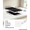 VEVOR Electric Cooktop 12inch 2 Burners Portable Stove Top 1800W 120V, Ceramic Countertop/Built-in Radiant Electric Stove, with 9 Power Levels, Timer, Child Lock, Over-Heat Guard, Touch Control