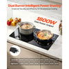 VEVOR Electric Cooktop 24inch 2 Burners Portable Stove Top 1800W 120V, Ceramic Countertop/Built-in Radiant Electric Stove , with 9 Power Levels, Timer, Child Lock, Over-Heat Guard, Touch Control