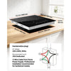 VEVOR Electric Cooktop 24inch 4 Burners Stove Top 6000W 220V No Plug, Ceramic Built-in Radiant Electric Stove , with 11 Power Levels, Over-Heat Guard, Knob Control, for Diverse Cooking Requirements