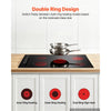 VEVOR Electric Cooktop 36inch 5 Burners Stove Top 8800W 220V No Plug, Ceramic Built-in Radiant Electric Stove , with 11 Power Levels, Timer, Child Lock, Over-Heat Guard, Knob/Touch Control