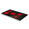 VEVOR Electric Cooktop 36inch 5 Burners Stove Top 8800W 220V No Plug, Ceramic Built-in Radiant Electric Stove , with 11 Power Levels, Timer, Child Lock, Over-Heat Guard, Knob/Touch Control