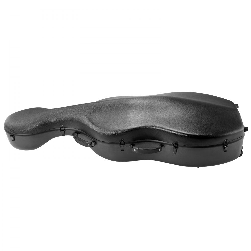 VEVOR 4/4 Full Size Cello Case, Composite Carbon Fiber, Lightweight Portable Travel Carrying Bag, with Plush Lining, Dual Shoulder Straps, Anti-Scratch, Professional Cello-Shape, for Cello, Black