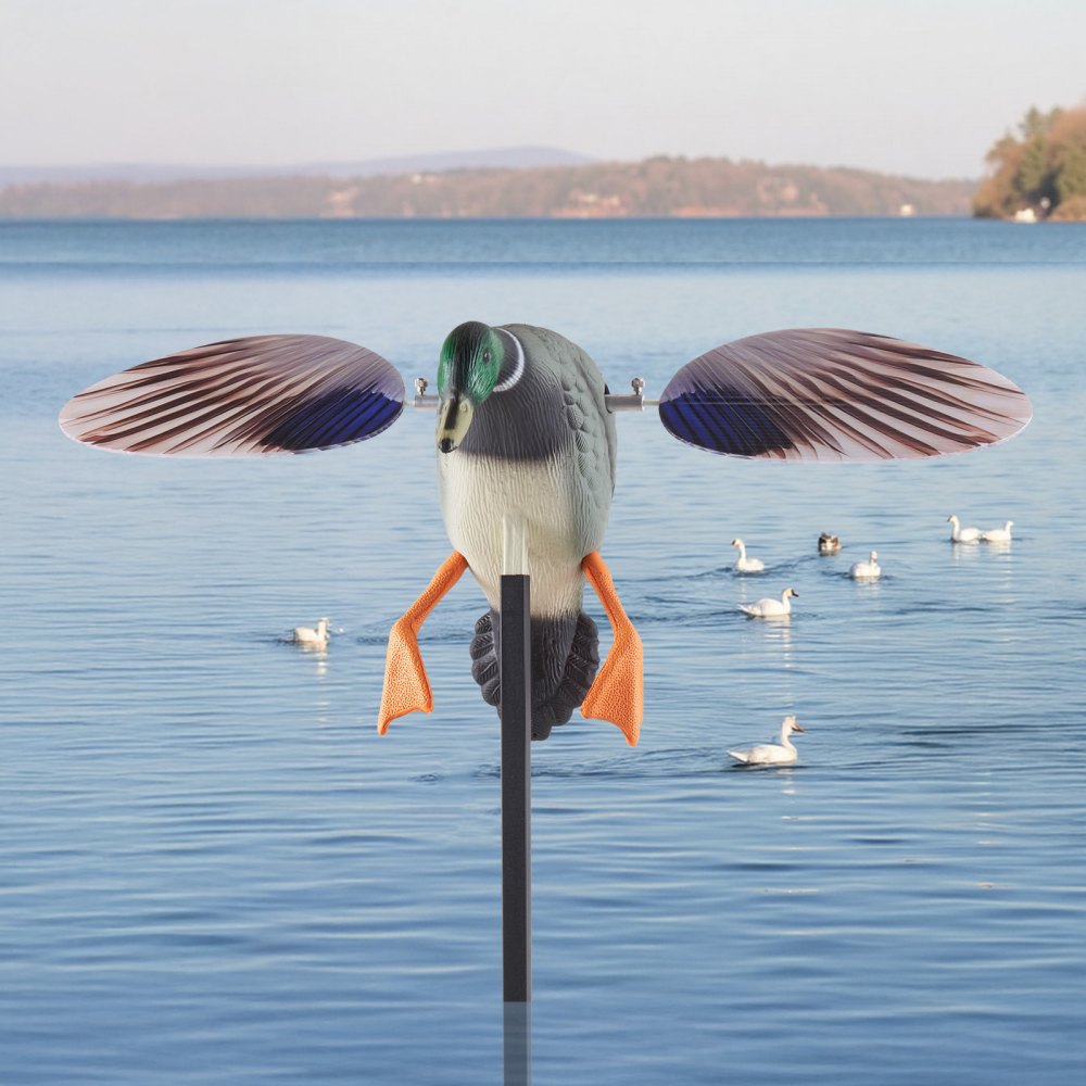 VEVOR Spinning Wing Motion Duck Decoys, Outdoor Teal Decoys for Hunting, Floating Duck for Pool, Pond, and Lake, Realistic Plastic Duck Hunting Decoy, Garden Yard Decoration, Easy to Carry, 1-Pack