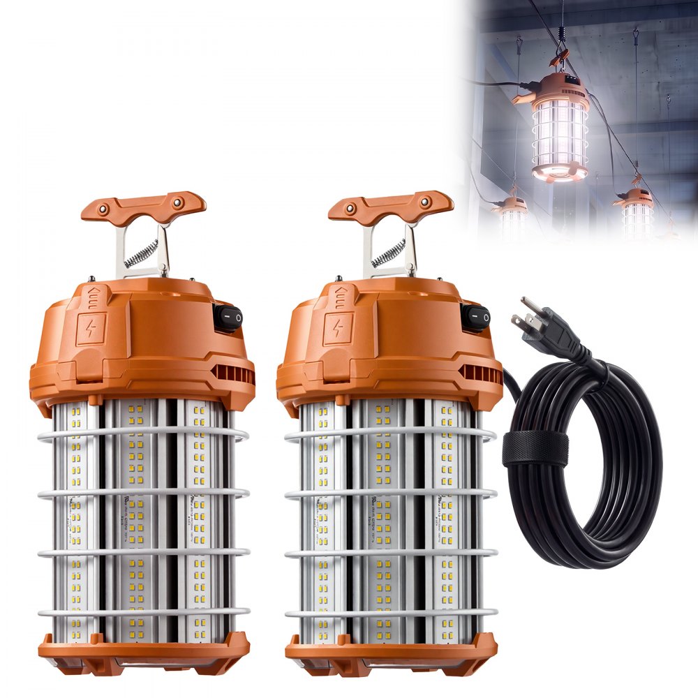 Vevor Temporary Work Lights 150W 19,500 lm 5000K LED Construction Lighting 2-Pack New