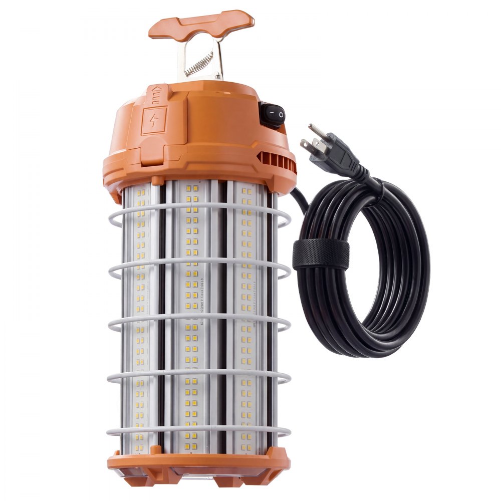 VEVOR LED Temporary Work Light 200W 26000LM 5000K LED Construction Light, Hanging Portable Linkable Jobsite Lighting, Daisy Chain 4 Units, 10 ft Power Cord, for Construction Sites, Workshop, 1 Pack