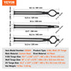 VEVOR Blacksmith Tongs, 18” 3 PCS, V-Bit Bolt Tongs, Wolf Jaw Tongs and Z V-Bit Tongs, Carbon Steel Forge Tongs with A3 Steel Rivets, for Beginner and Seasoned Blacksmiths, Bladesmiths and Craftsmen