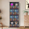 VEVOR Media Storage Cabinet, 8-layer DVD Shelf Holds up to 464 CDs, Adjustable CD Shelves 16 Compartments, Protects & Organizes Music, Movie, Video Games or Memorabilia Collections, Espresso