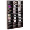 VEVOR Media Storage Cabinet, 9-layer DVD Shelf Holds up to 756 CDs, Adjustable CD Shelves 27 Compartments, Protects & Organizes Music, Movie, Video Games or Memorabilia Collections, Espresso