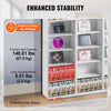 VEVOR Media Storage Cabinet, 9-layer DVD Shelf Holds up to 756 CDs, Adjustable CD Shelves 27 Compartments, Protects & Organizes Music, Movie, Video Games or Memorabilia Collections,White