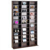 VEVOR Media Storage Cabinet, Adjustable DVD Cabinet, CD Storage Holds up to 1080 CDs, Protects & Organizes Music, Movie, Video Games or Memorabilia Collections-Espresso
