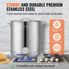VEVOR Stainless Steel Kettle, 16 GALLON Brewing Pot, Tri Ply Bottom for Beer, Brew Kettle Pot, Home Brewing Supplies Includes Lid, Handle, Thermometer, Ball Valve Spigot, Filter, Filter Tray