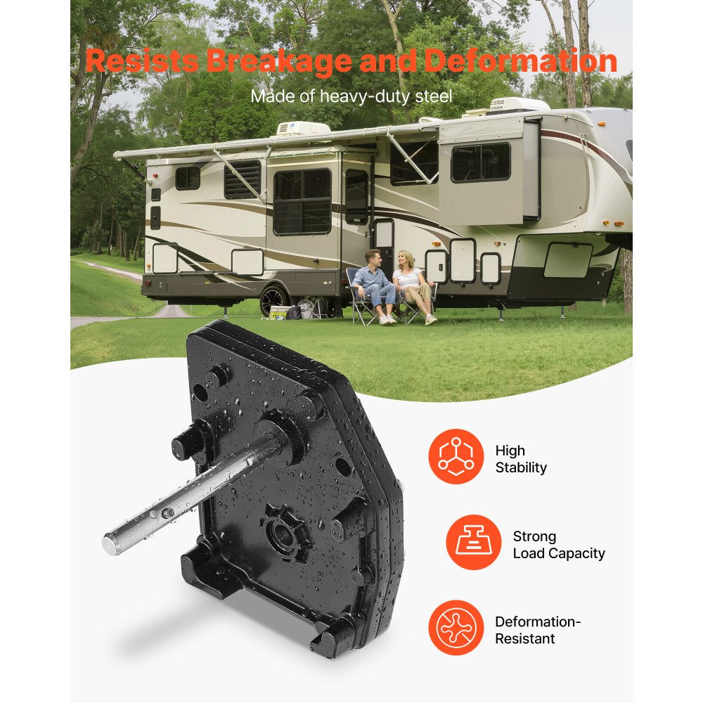 VEVOR RV Fifth Wheel Landing Gear Box 276602, Universal Mount Steel Gearbox Compatible with Lippert Venture, Atwood, Stromberg Carlson Landing Gear Systems, Replace LG-179015, Adjustable Height, Black