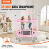 VEVOR 55" Kids Trampoline, 4.6FT Indoor Outdoor Trampoline, Mini Toddler Recreational Trampolinewith Safety Enclosure Net and Basketball Hoop, Birthday Gifts Christmas Toys for 3+ Years Children, Pink