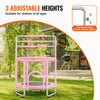 VEVOR 55" Kids Trampoline, 4.6FT Indoor Outdoor Trampoline, Mini Toddler Recreational Trampolinewith Safety Enclosure Net and Basketball Hoop, Birthday Gifts Christmas Toys for 3+ Years Children, Pink