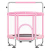 VEVOR 55" Kids Trampoline, 4.6FT Indoor Outdoor Trampoline, Mini Toddler Recreational Trampolinewith Safety Enclosure Net and Basketball Hoop, Birthday Gifts Christmas Toys for 3+ Years Children, Pink