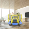 VEVOR 5FT Trampoline for Kids, 60" Indoor Outdoor Trampoline with Safety Enclosure Net, Basketball Hoop and Ocean Balls, Mini Toddler Recreational Trampoline Birthday Gifts for 3+ Years Kids