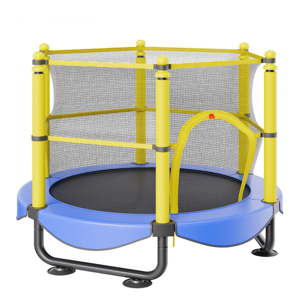 VEVOR 5FT Trampoline for Kids, 60" Indoor Outdoor Trampoline with Safety Enclosure Net, Basketball Hoop and Ocean Balls, Mini Toddler Recreational Trampoline Birthday Gifts for 3+ Years Kids