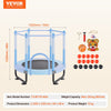 VEVOR 60" Kids Trampoline, 5FT Indoor Outdoor Trampoline, Mini Toddler Recreational Trampolinewith Safety Enclosure Net and Basketball Hoop, Birthday Gifts Christmas Toys for 3+ Years Children, Blue