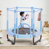 VEVOR 60" Kids Trampoline, 5FT Indoor Outdoor Trampoline, Mini Toddler Recreational Trampolinewith Safety Enclosure Net and Basketball Hoop, Birthday Gifts Christmas Toys for 3+ Years Children, Blue