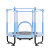 VEVOR 60" Kids Trampoline, 5FT Indoor Outdoor Trampoline, Mini Toddler Recreational Trampolinewith Safety Enclosure Net and Basketball Hoop, Birthday Gifts Christmas Toys for 3+ Years Children, Blue